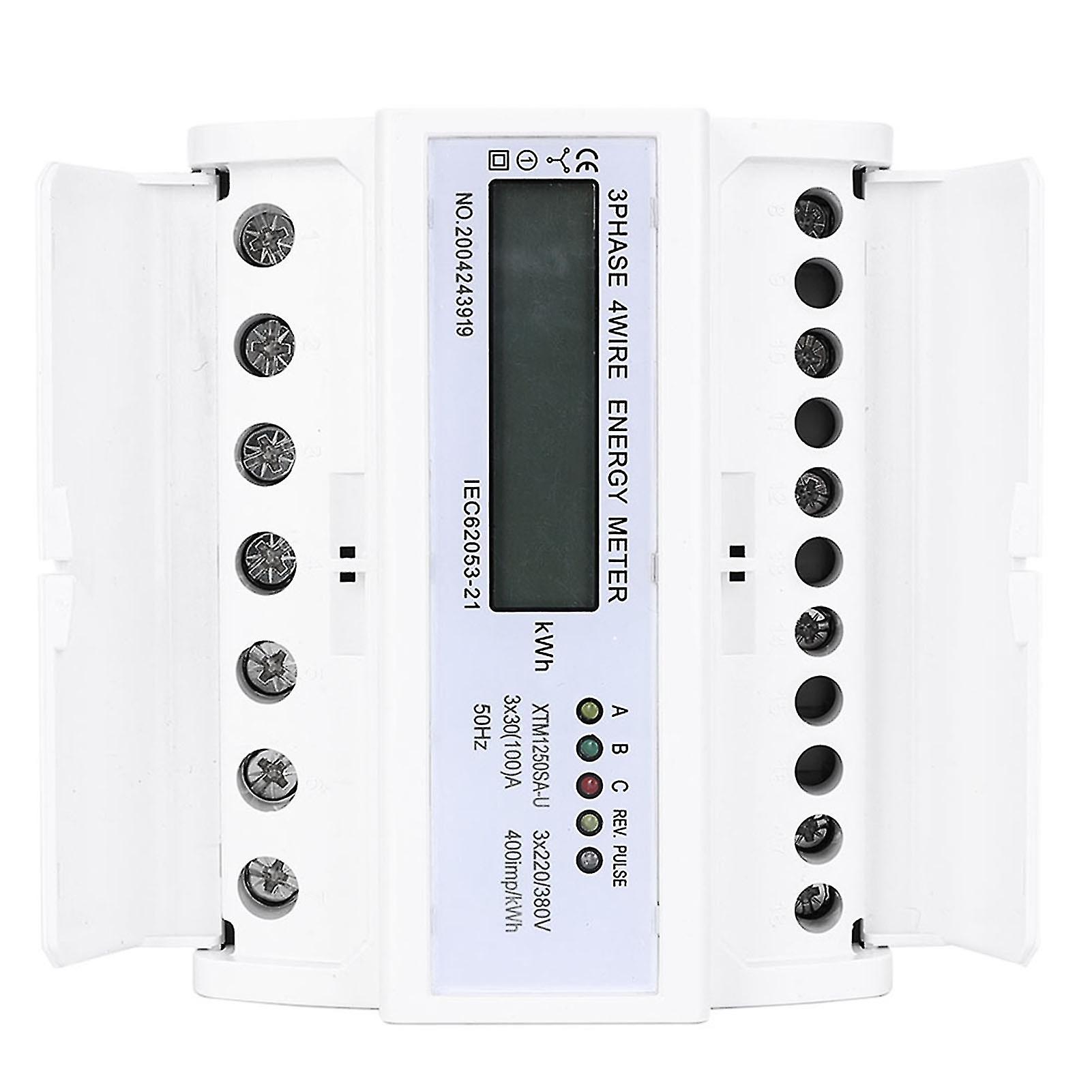 Digital 3 phase 4 Wire 7P Din Rail Electric Meter Electronic KWh Meter(30(100)A)