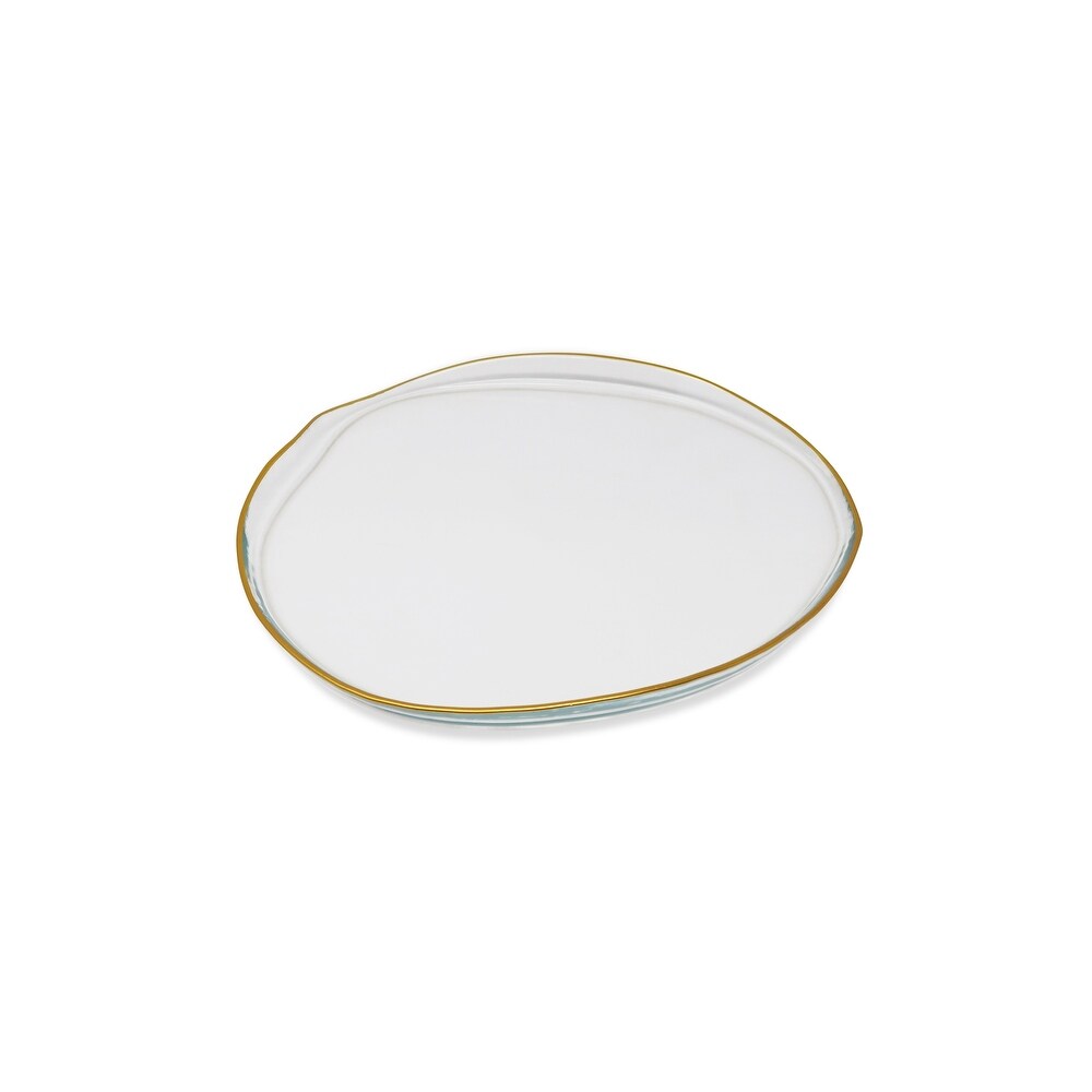 Set of 4 Organic Shaped Plates with Gold Sides