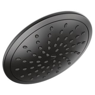 MOEN Eco-Performance 1-Spray Patterns 8 in. H Wall Mount Low Flow Fixed Shower Head in Matte Black 6345EPBL