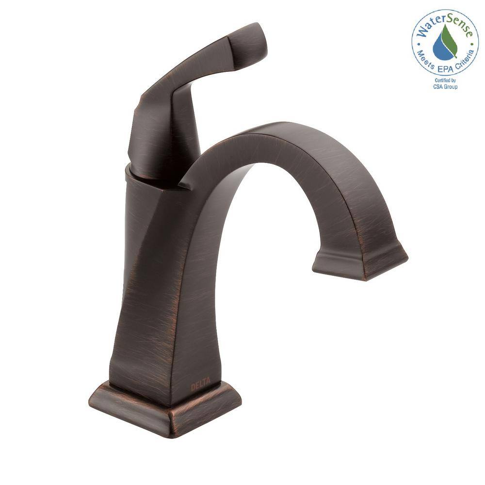 Delta Dryden Single Hole Single-Handle Bathroom Faucet with Metal Drain Assembly in Venetian Bronze 551-RB-DST