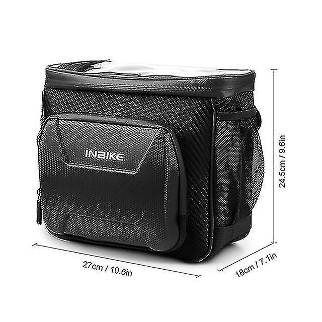 Naiwang Insulated Bike Handlebar Bag Waterproof Touch Screen Front Bicycle Basket Reflective Cycling Handlebar Bag Road Bike Cooler Bag