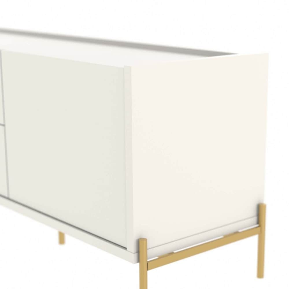 Manhattan Comfort Jasper 72.91 In. Gold Leg Media Cabinet Console