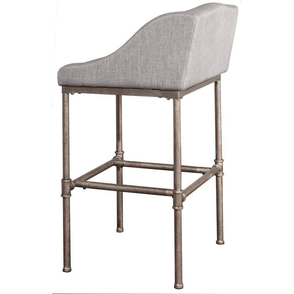 Hillsdale Furniture Dillon Metal 35.25 in. Textured Silver Counter Height Stool 4188-826