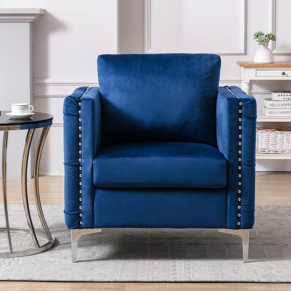 Tufted Button Accent Chair with Steel Legs