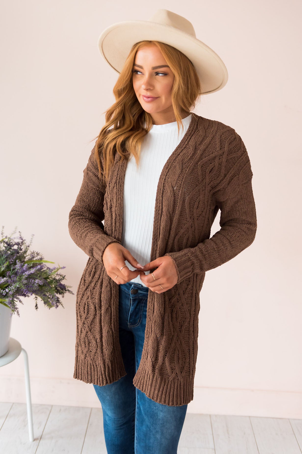 Warms My Heart Modest Chenille Cardigan