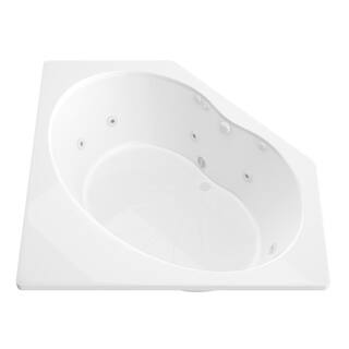 Universal Tubs Carnelian 5 ft. Center Drain Whirlpool Tub in White HD6060EWR