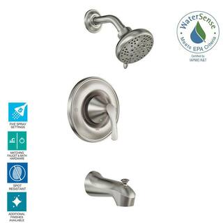 MOEN Darcy Single-Handle 5-Spray 1.75 GPM Tub and Shower Faucet in Spot Resist Brushed Nickel (Valve Included) 82550SRN