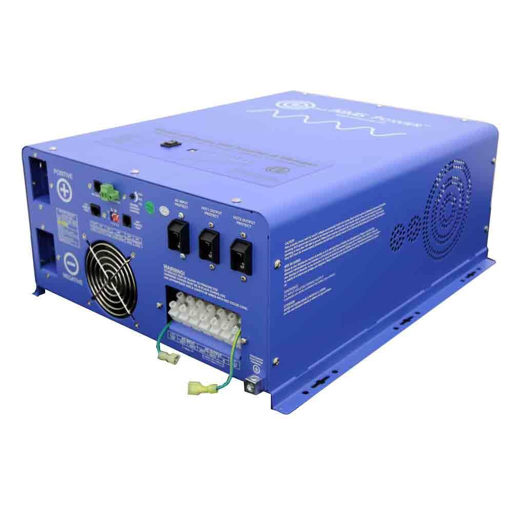 AIMS POWER 6000-Watt Continuous 18000 Peak Pure Sine Inverter Charger 24-Volt DC TO 120-Volt AC Output Listed to UL 458CSA PICOGLF6024120UL