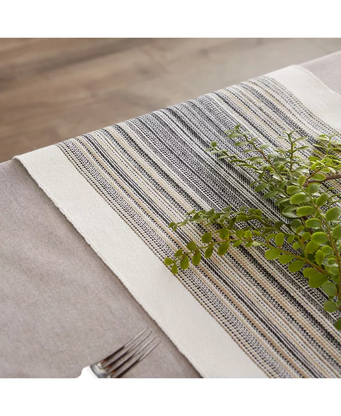 Design Imports Striped Fringed Table Runner 14 x 108