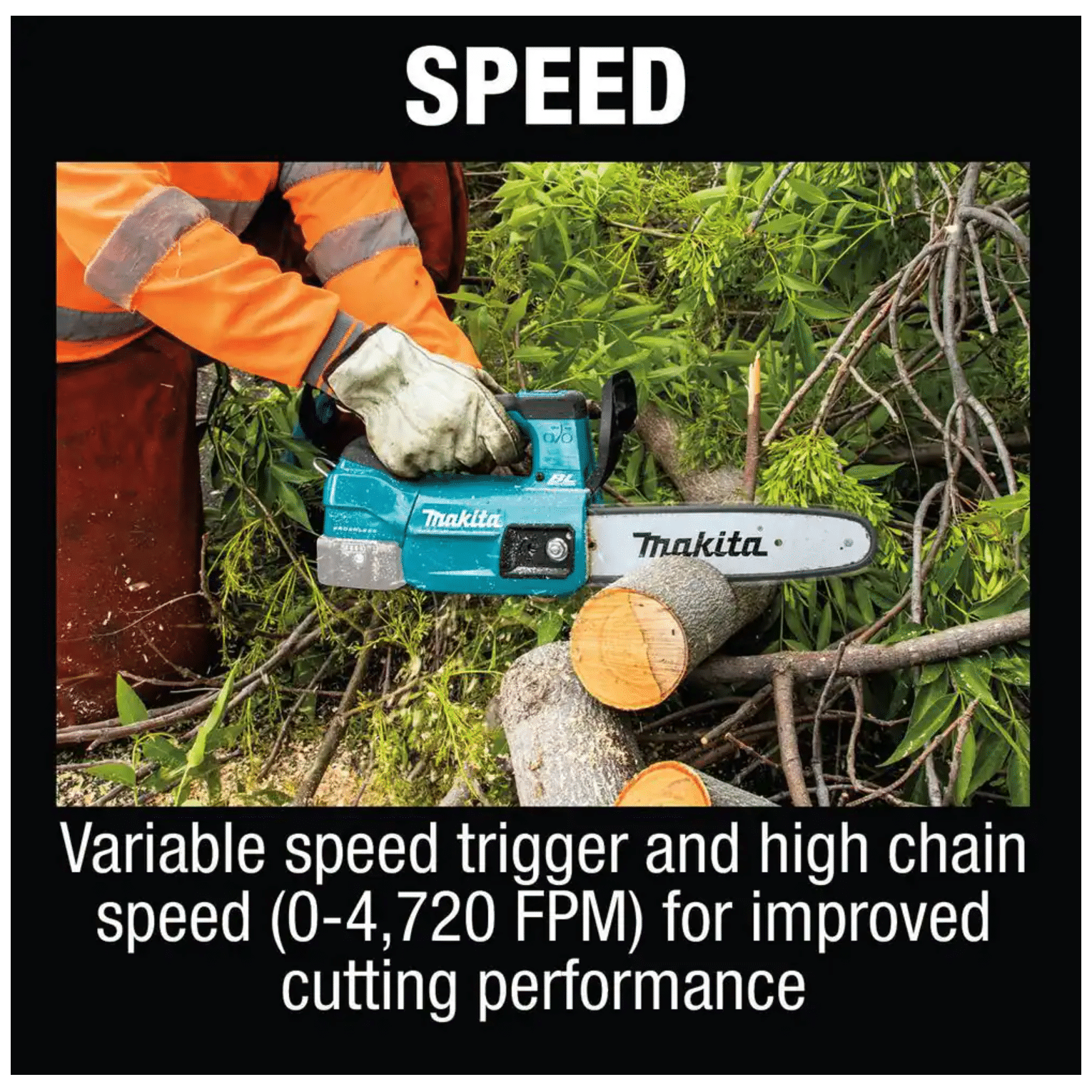 Makita XCU06Z 18V LXT Lithium-Ion Brushless Cordless 10 Top Handle Chain Saw， Tool Only