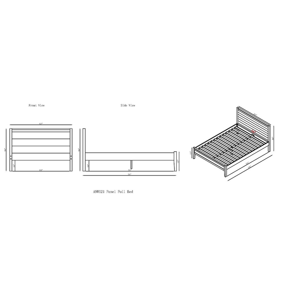 Windsor 4 Piece Bedroom Set with Panel Full Bed  2 Nightstands  and 5 Drawer Chest