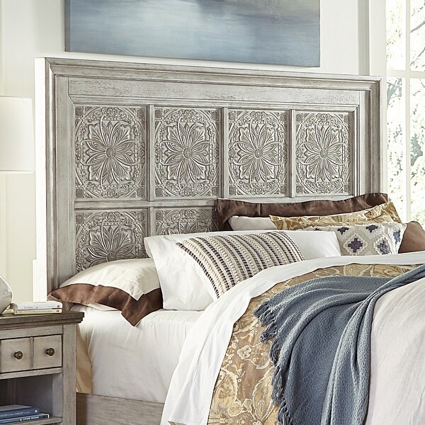 Heartland Antique White King Decorative Panel Headboard - - 28063909