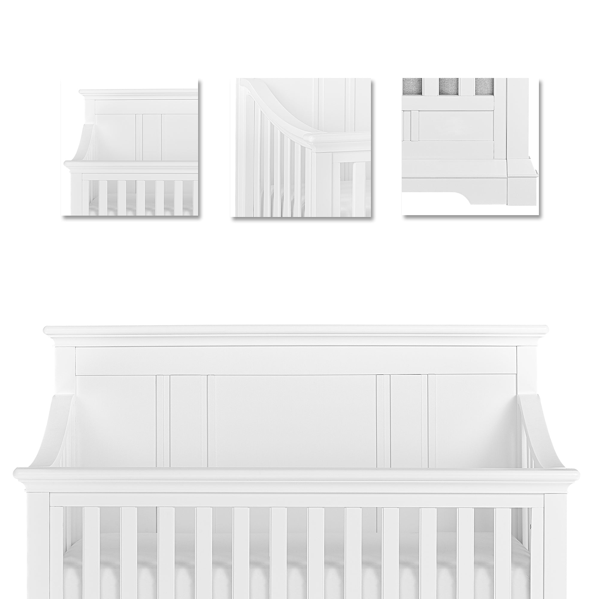 Evolur Parker 5-in-1 Convertible Crib, Winter White