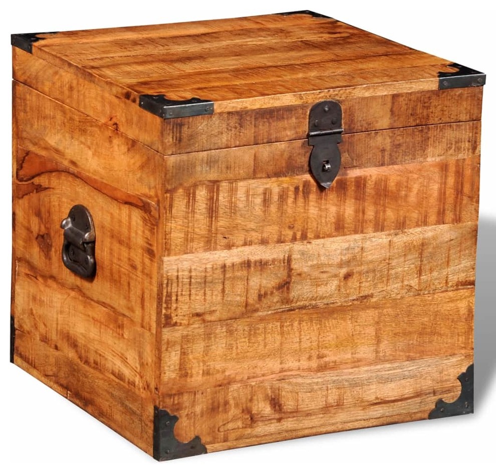 vidaXL Storage Cabinet Wooden Tool Chest with Locking System Rough Mango Wood   Rustic   Accent Chests And Cabinets   by vidaXL LLC  Houzz