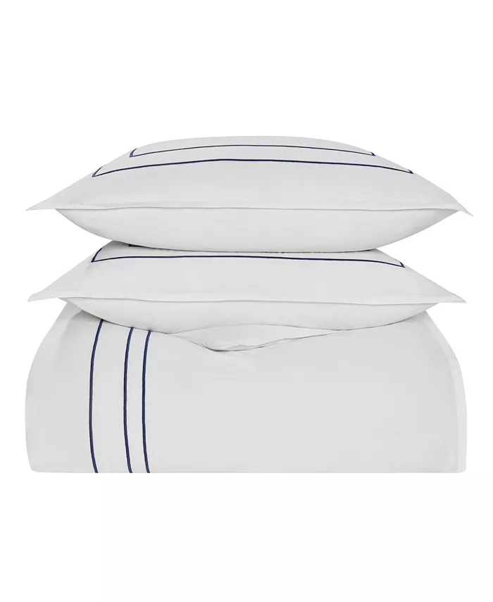 Nautica Alden White Embroidered 2-Piece Duvet Cover Set， Twin