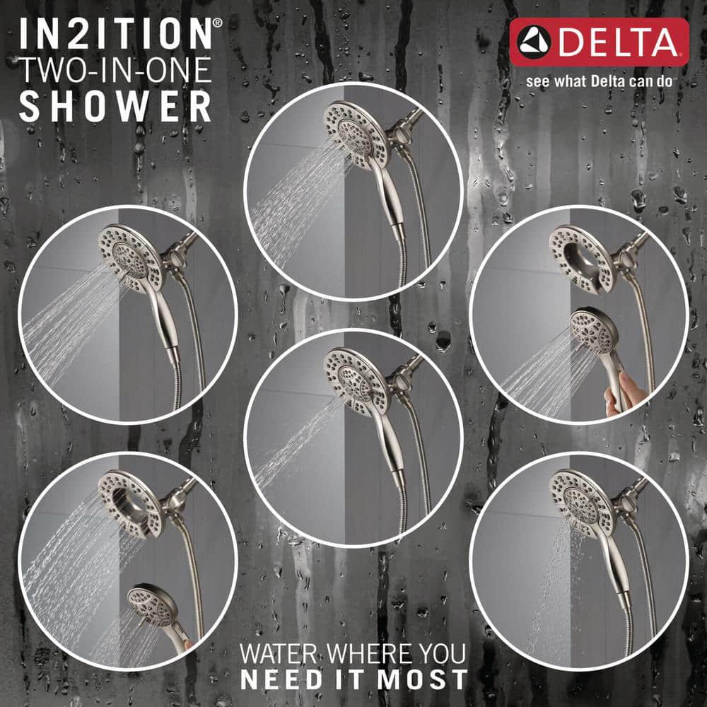 Delta Arvo In2ition TwoinOne SingleHandle 4Spray Tub and Shower Faucet in Spotshield Brushed Nickel