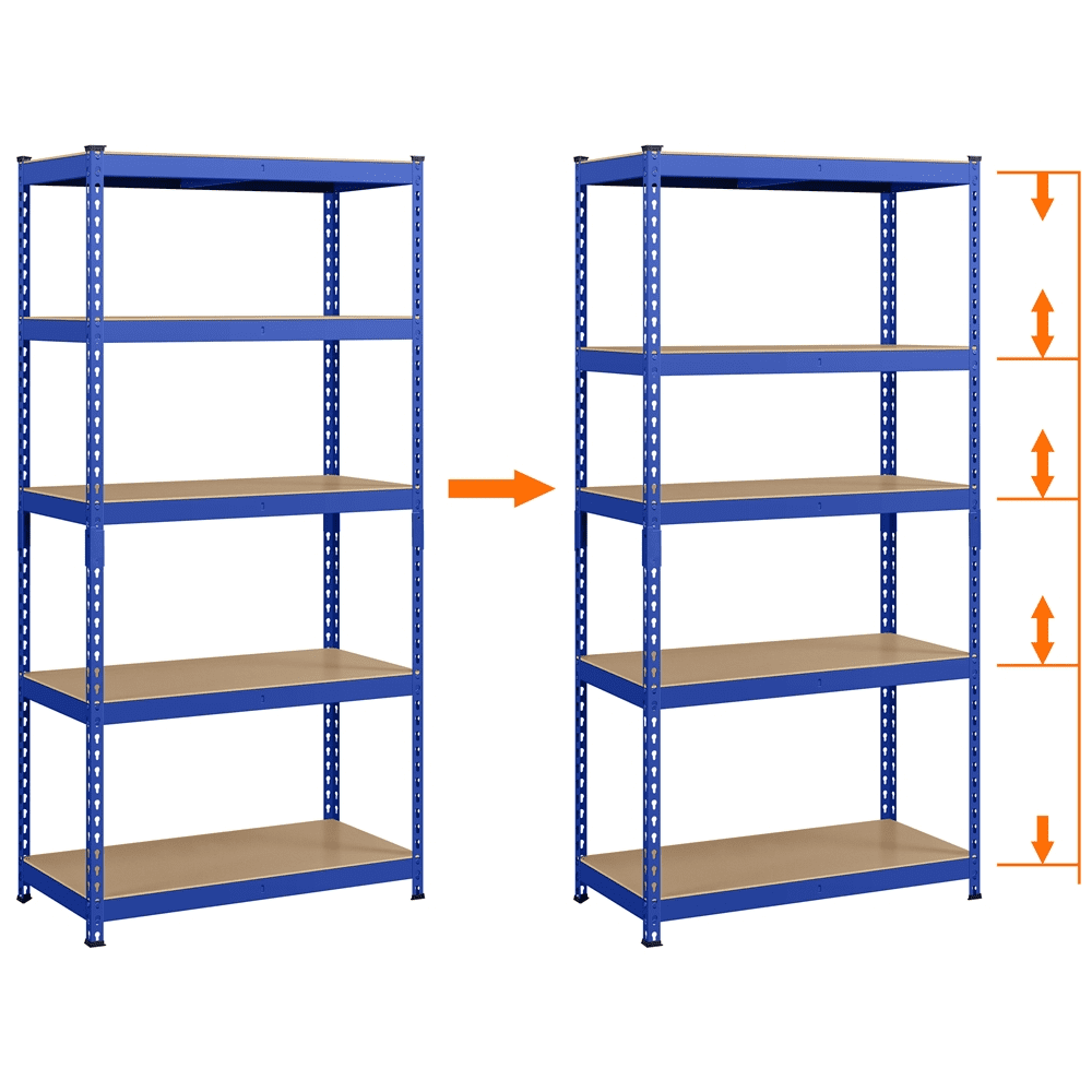 SmileMart 5 Shelf Adjustable Boltless Metal Storage Shelf Unit, Blue