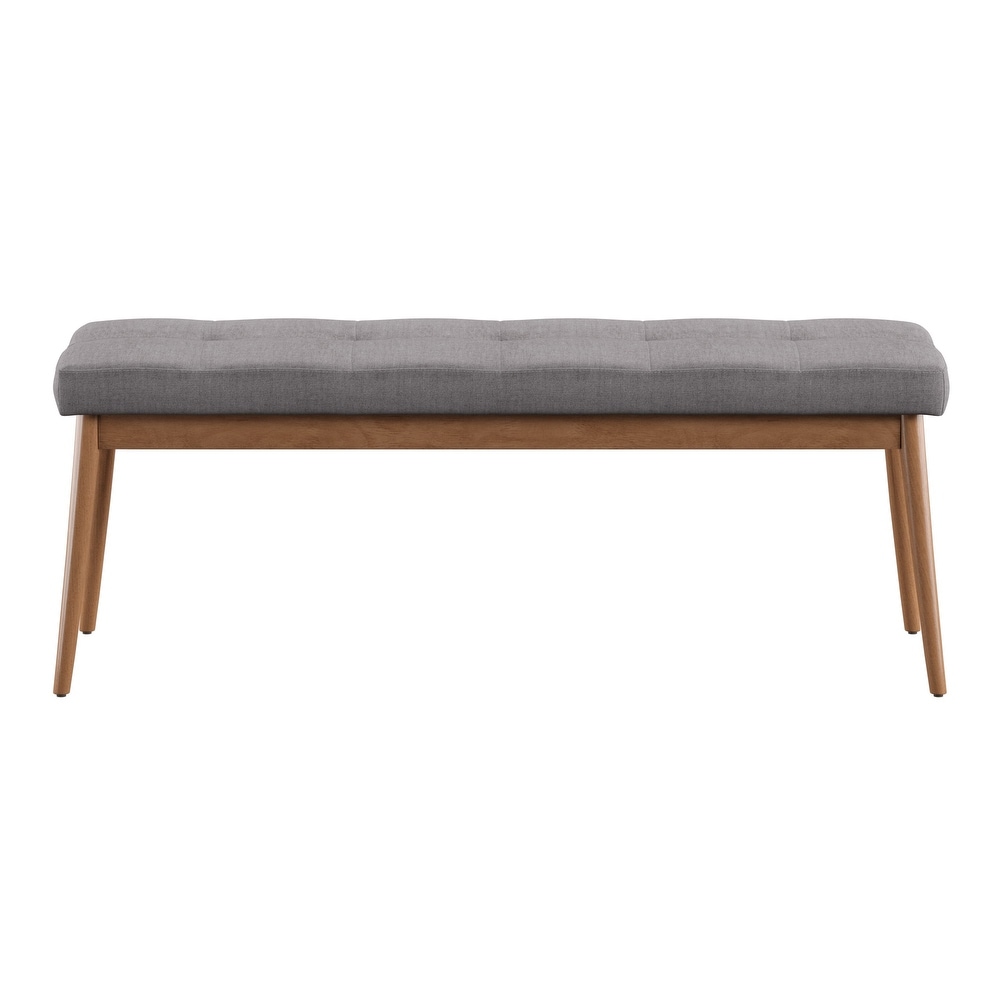 Sasha Oak Angled Leg Linen Dining Bench iNSPIRE Q Modern