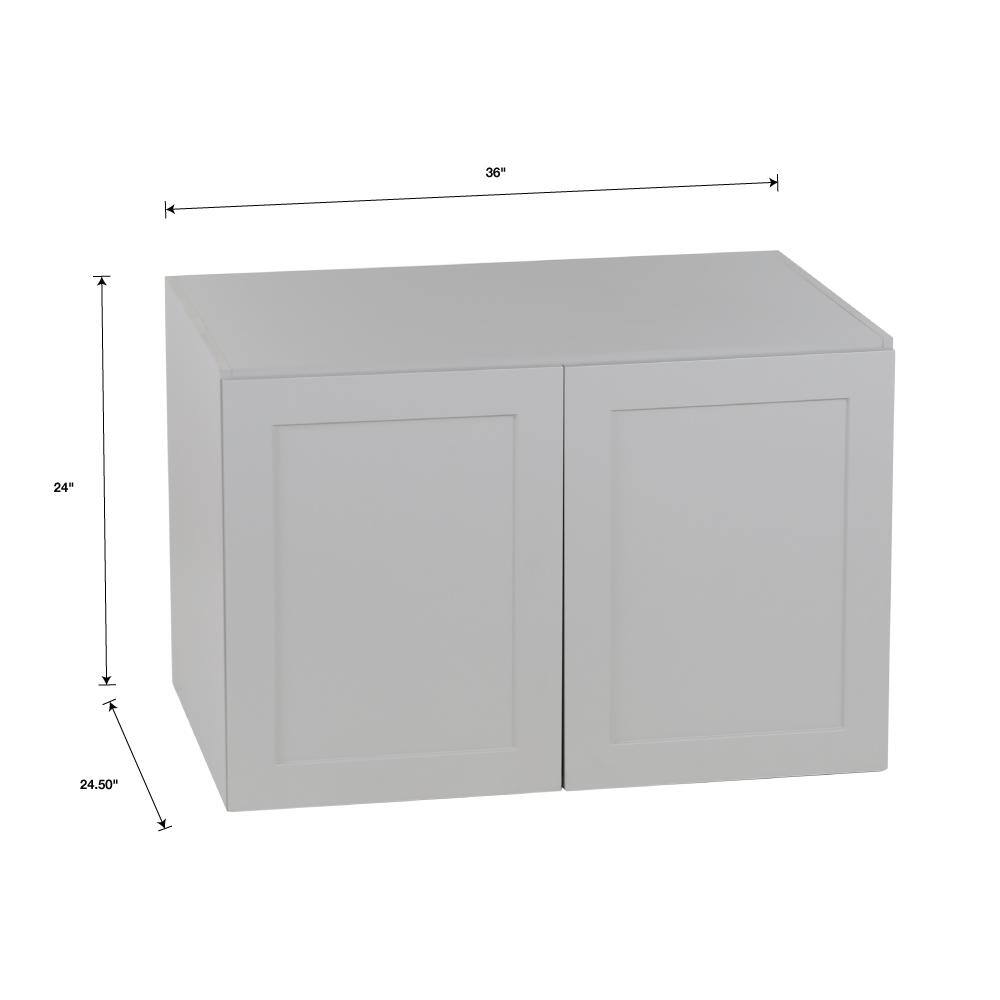 Hampton Bay Cambridge Gray Shaker Assembled Refrigerator Wall Cabinet (36 in. W x 24.5 in. D x 24 in. H) CA3624R-KG