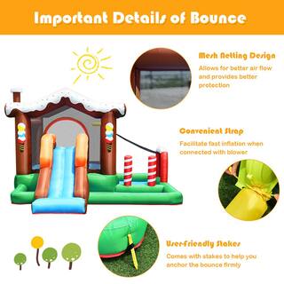 Costway Inflatable Bouncer Bounce Sno-Watt House Jump Climbing Slide with BallPit and tunnel OP70396