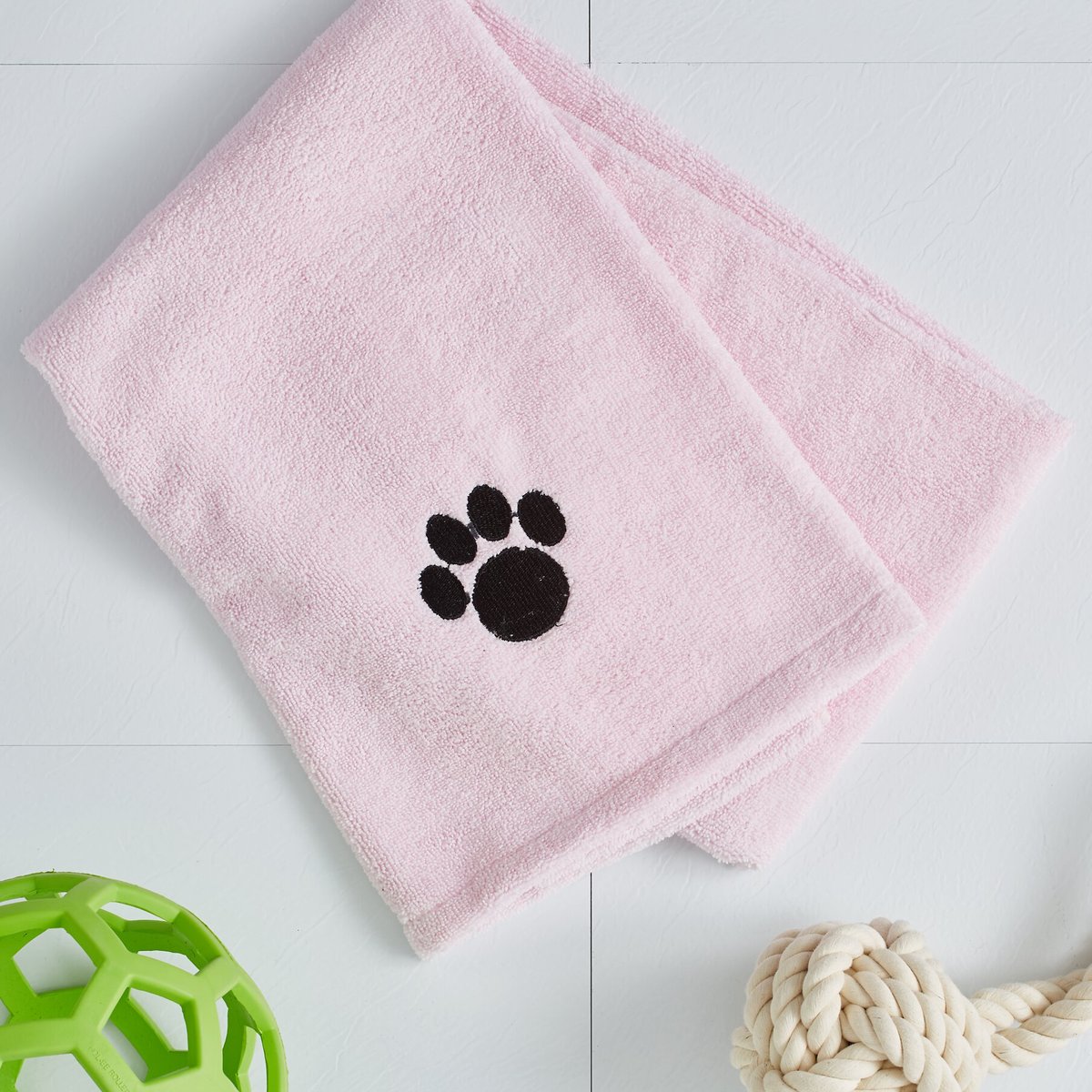 Bone Dry Embroidered Paw Print Microfiber Bath Towel