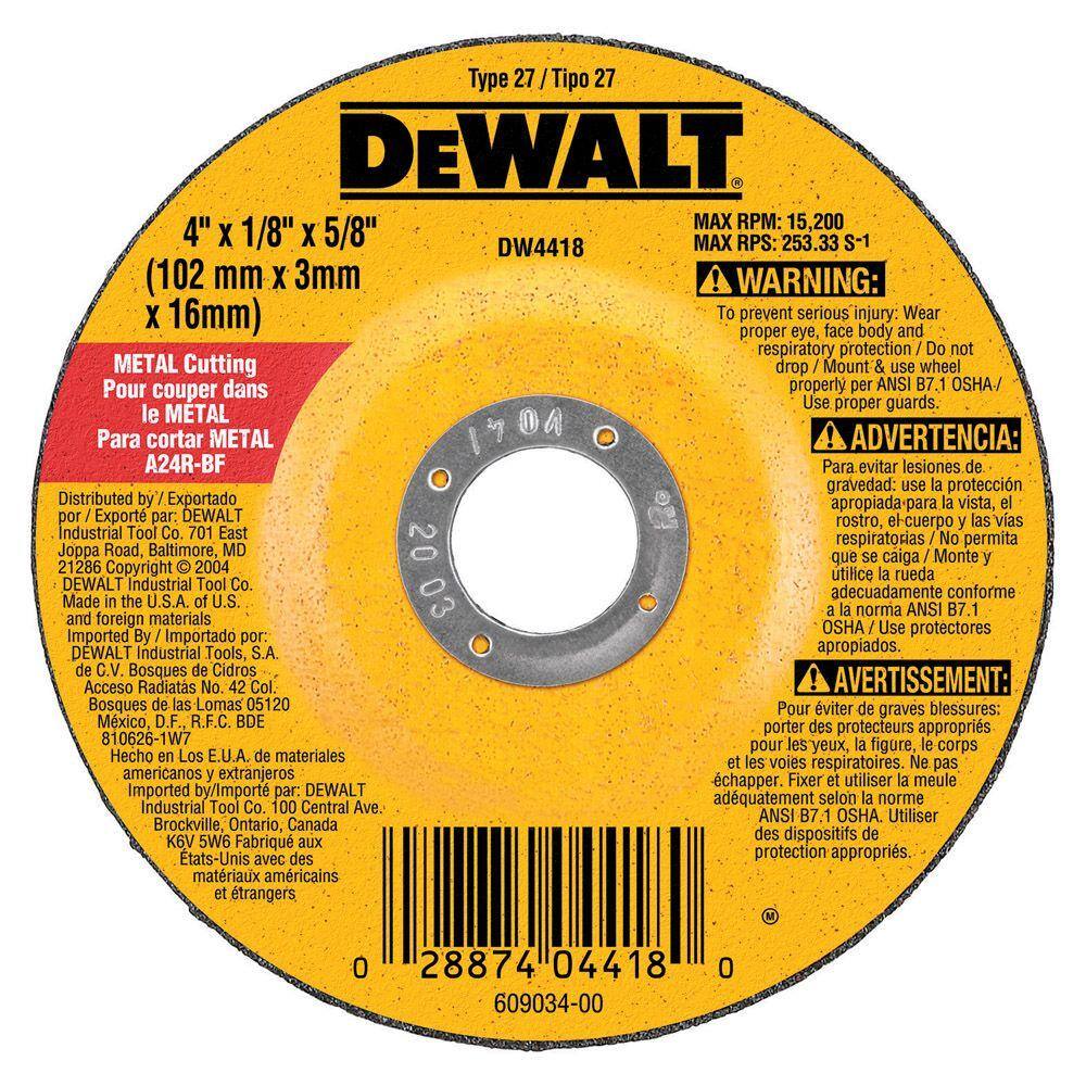 DW 4 in. x 18 in. x 58 in. General Purpose Metal Cutting Wheel DW4418