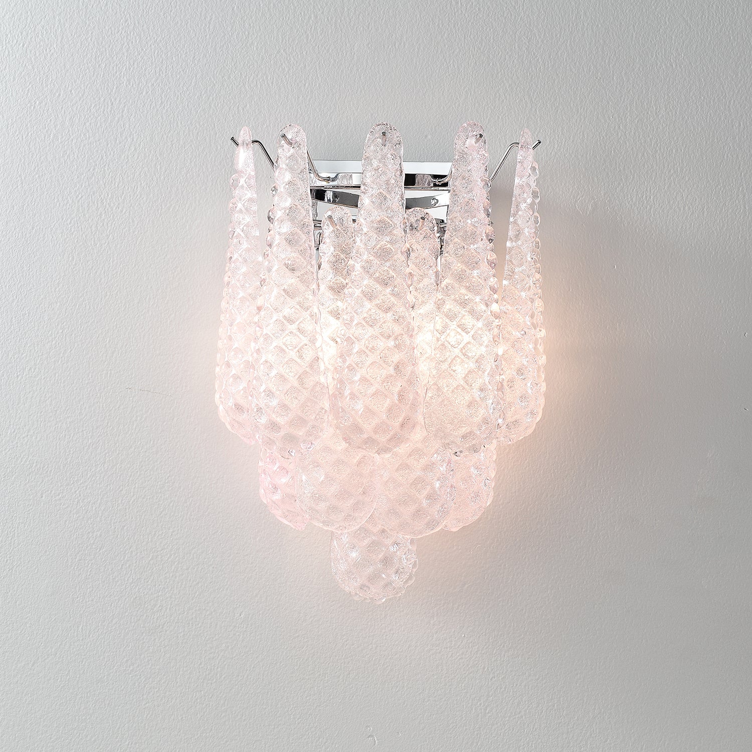 Pink Waffle Wall Sconce