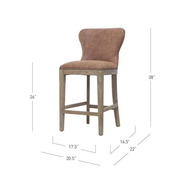 Dorsey Brown and Grey Nubuck Counter Stool