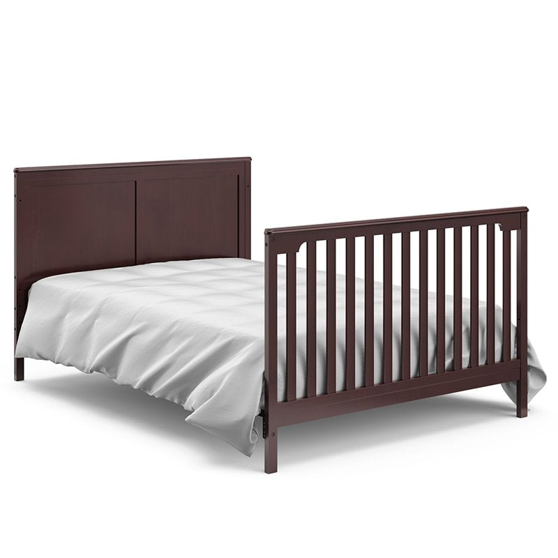 Rosebery Kids Traditional 4 in 1 Wood Convertible Crib in Espresso