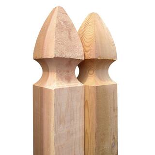 Outdoor Essentials 4 in. x 4 in. x 5 ft. Western Red Cedar French Gothic Fence Post (2-Pack) 237828