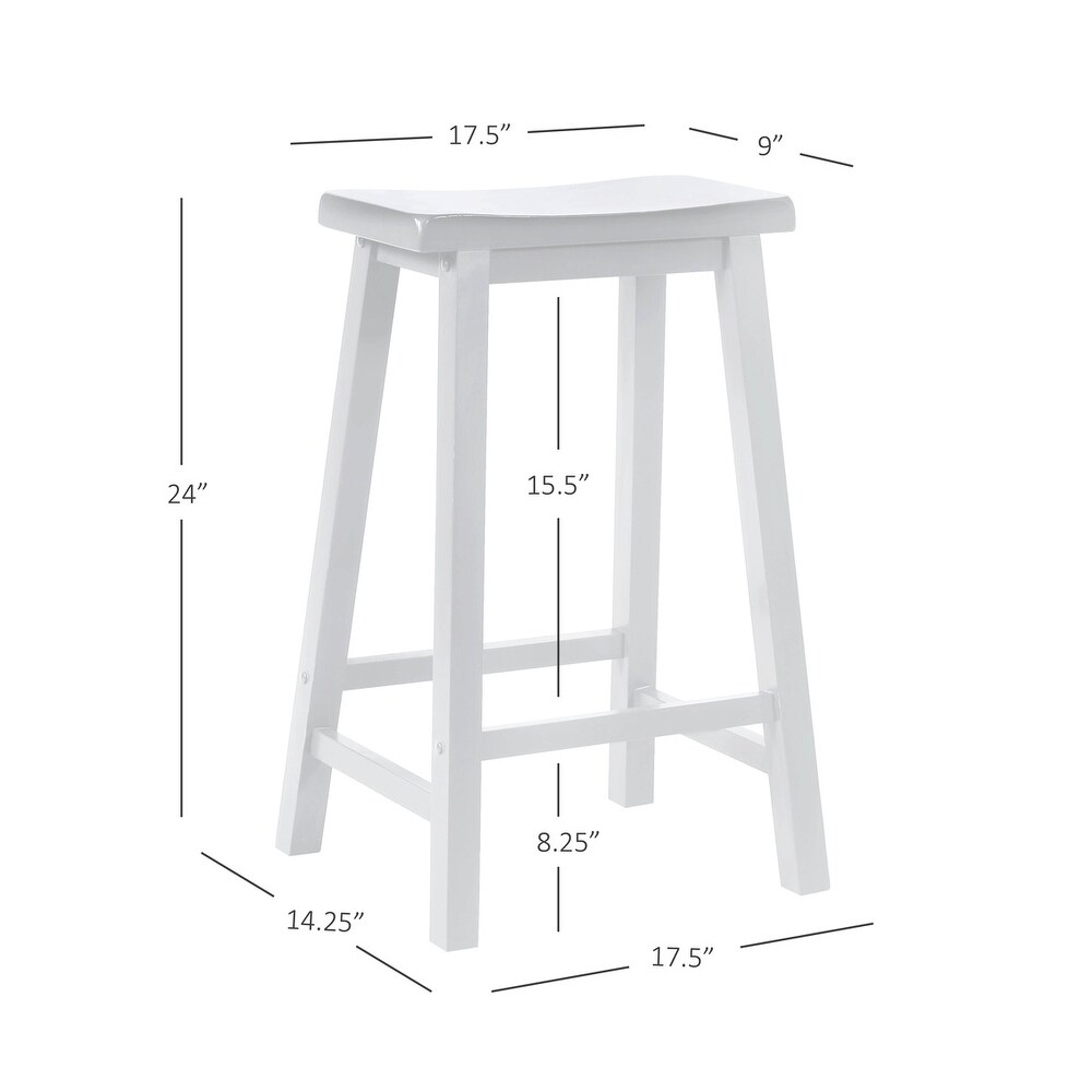 Laurell Backless Rustic Farmhouse Saddle Bar Stool