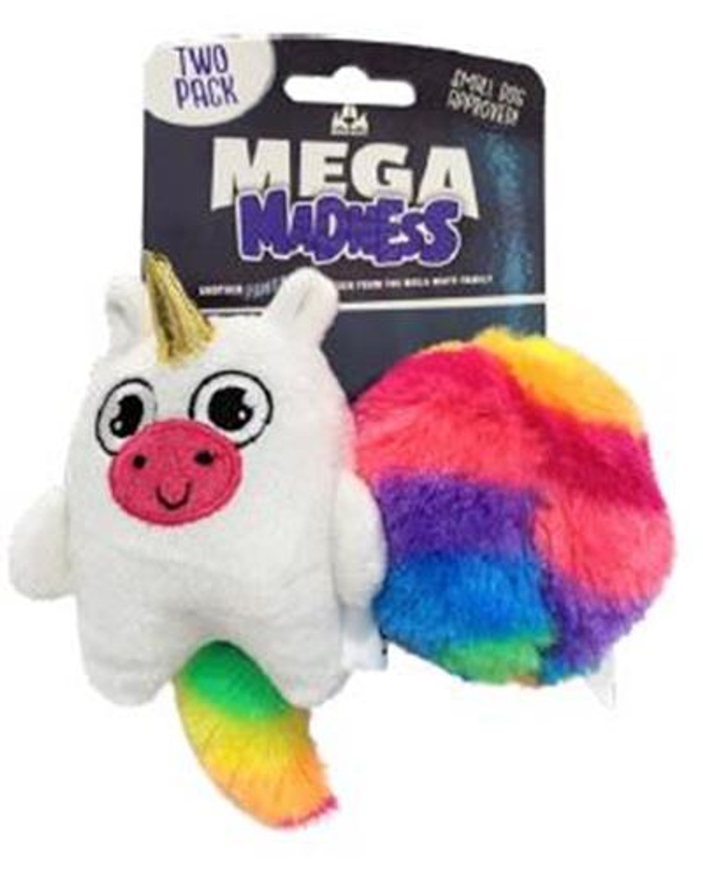 Mega Madness Unicorn Small Dog Toys， 2 Pk.