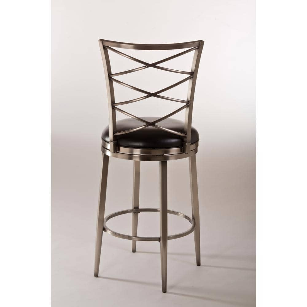 Hillsdale Furniture Harlow 30 in. Swivel Cushioned Bar Stool in Antique Pewter 5333-830