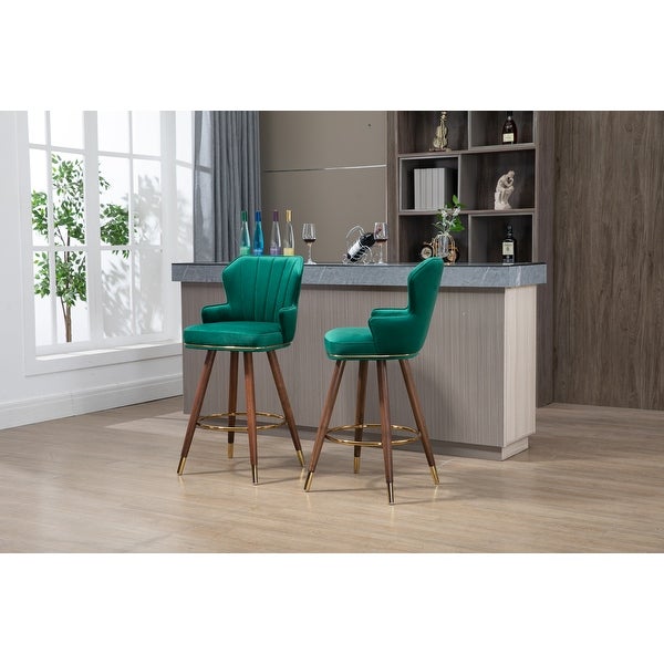 Swivel Bar Stools with Backrest Footrest with a Fixed Height of 360 Degrees for Dining Room， Kitchen， Living Room