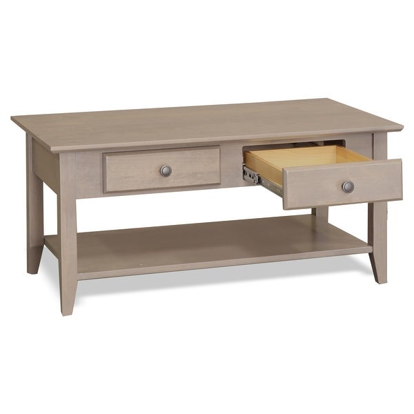 2 Drawer Solid Wood Coffee Table