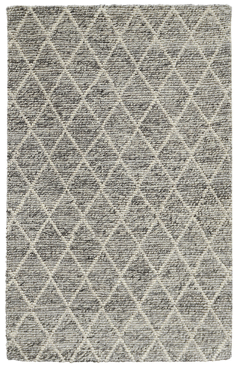 Diamond Looped Wool Rug in Grey by BD Home