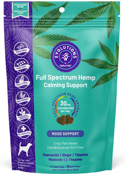 NaturVet Evolutions Full Spectrum Calming Soft Chew Supplement for Adult Dogs