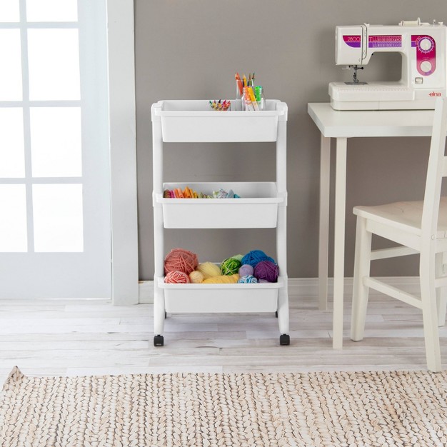 3 Tier Utility Cart White