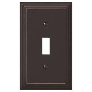 Hampton Bay Tiered 1 Gang Toggle Metal Wall Plate - Aged Bronze 84TVBHB