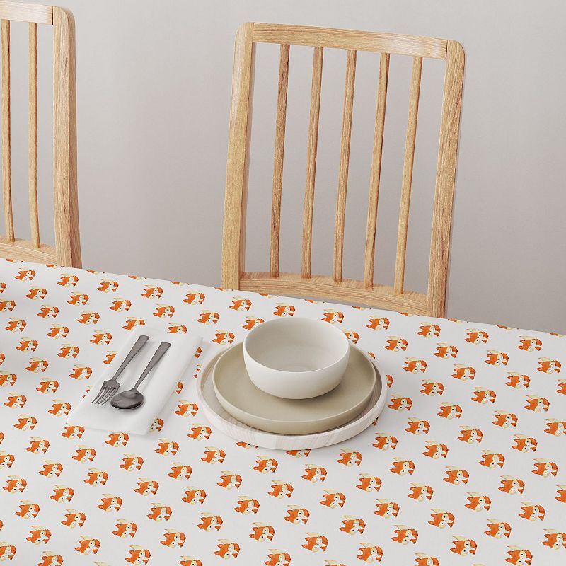 Square Tablecloth， 100% Polyester， 70x70， Hand Drawn Foxes