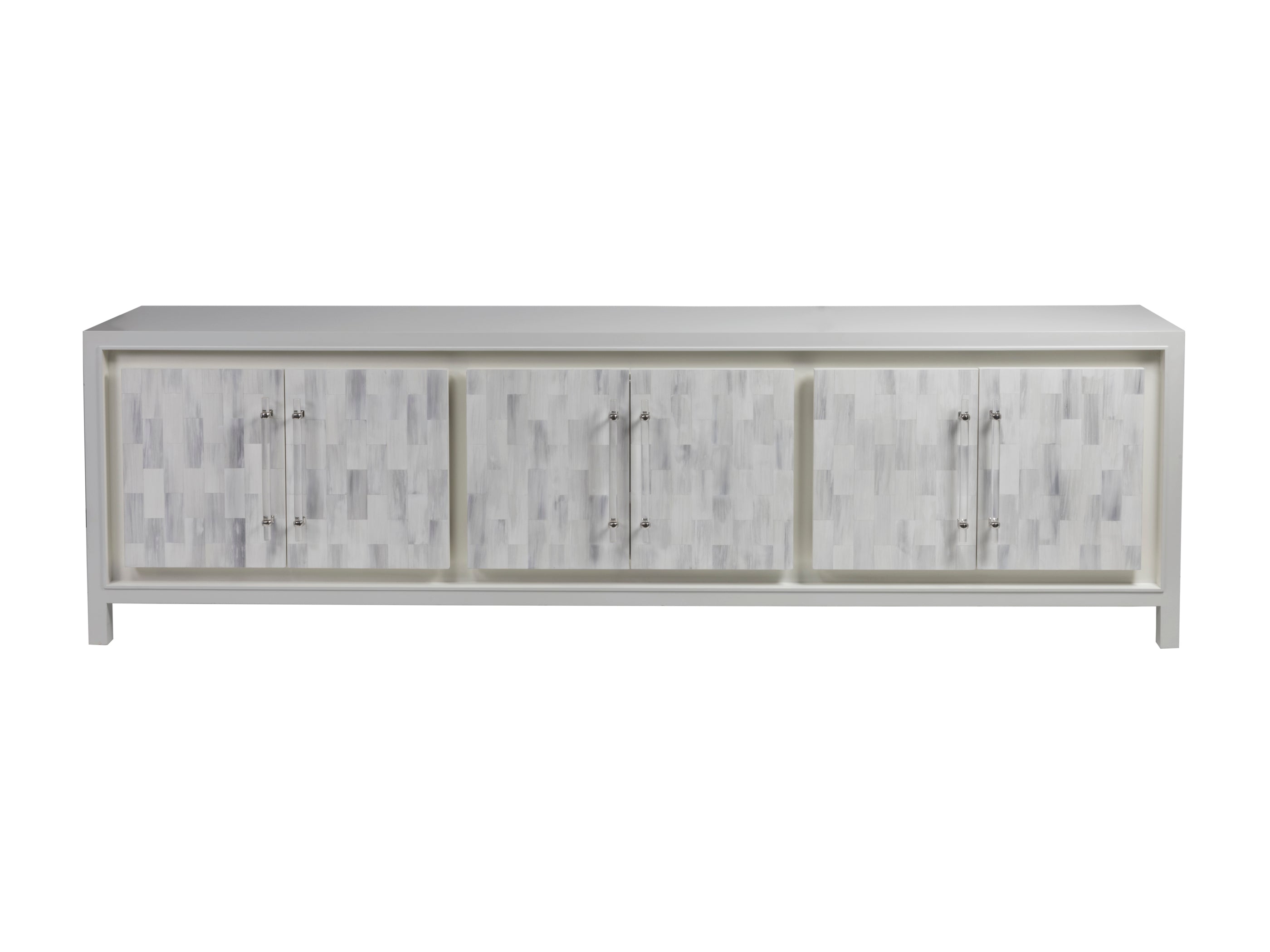 Elation White Long Media Console