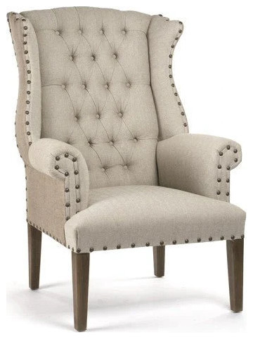 Alfred Tufted Wingback Chair   Transitional   Armchairs And Accent Chairs   by Rustic Home Furniture Deco  Houzz