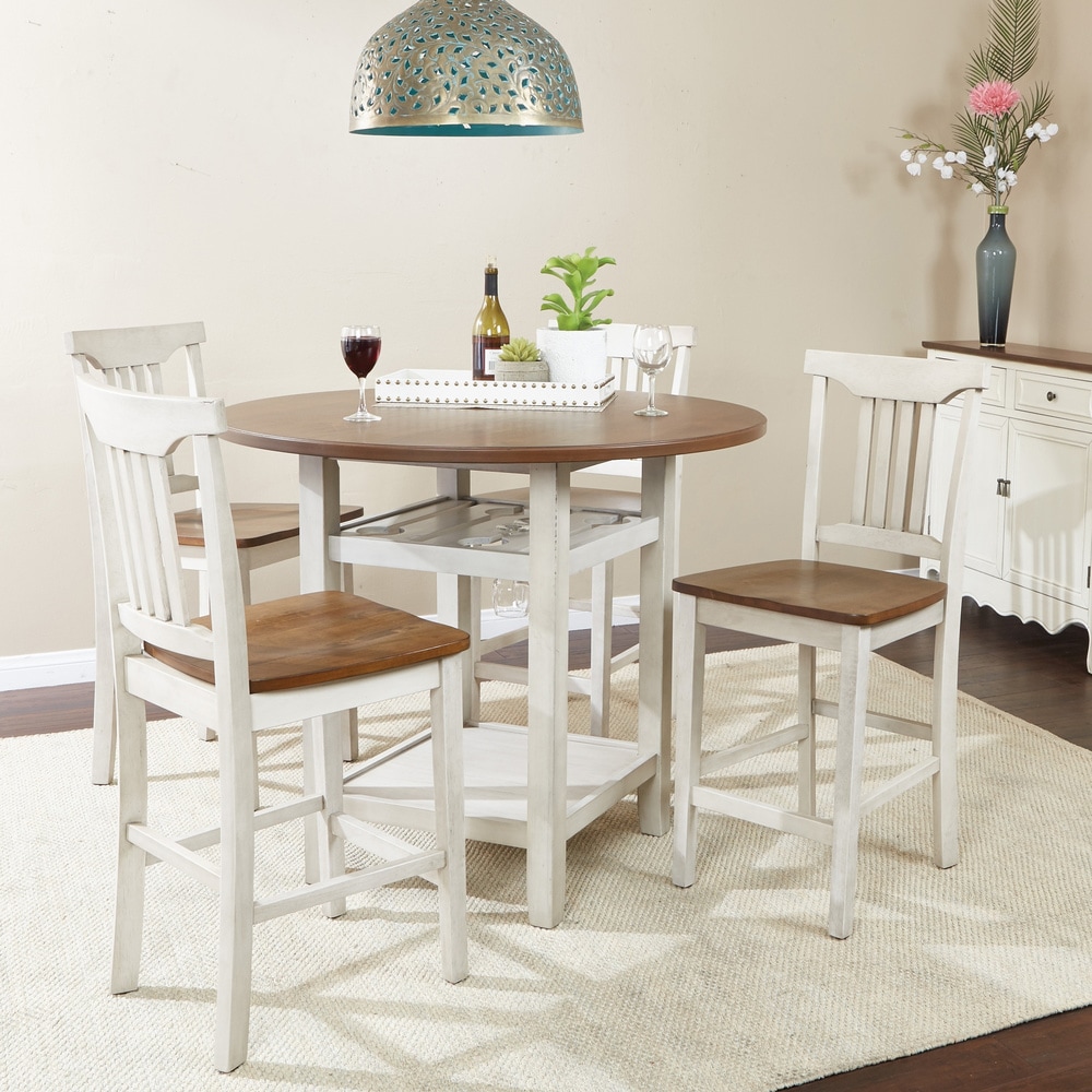 The Gray Barn Simmons Antique White and Brown 5 piece Dining Set