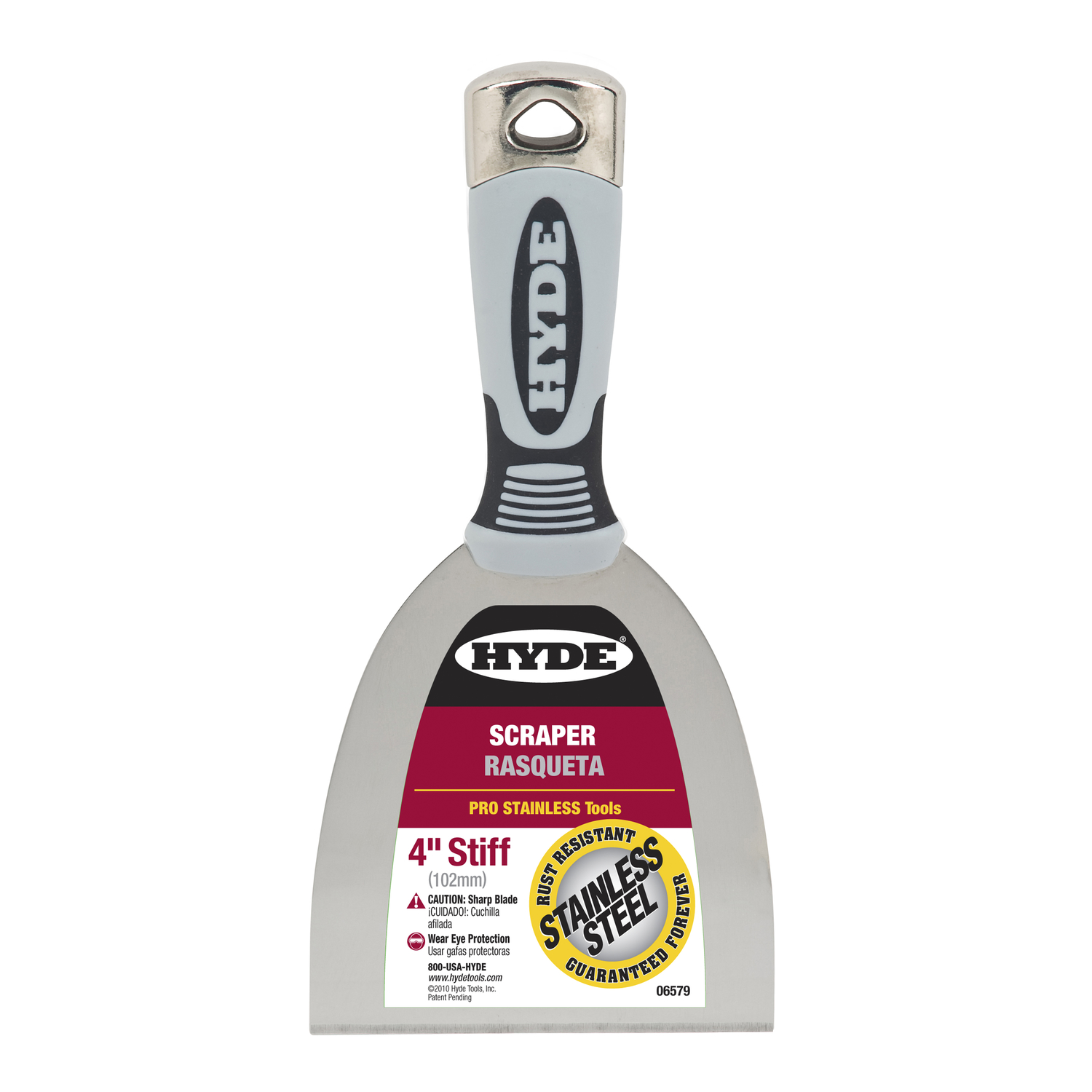 Hyde 4 in. W Stainless Steel Stiff Scraper