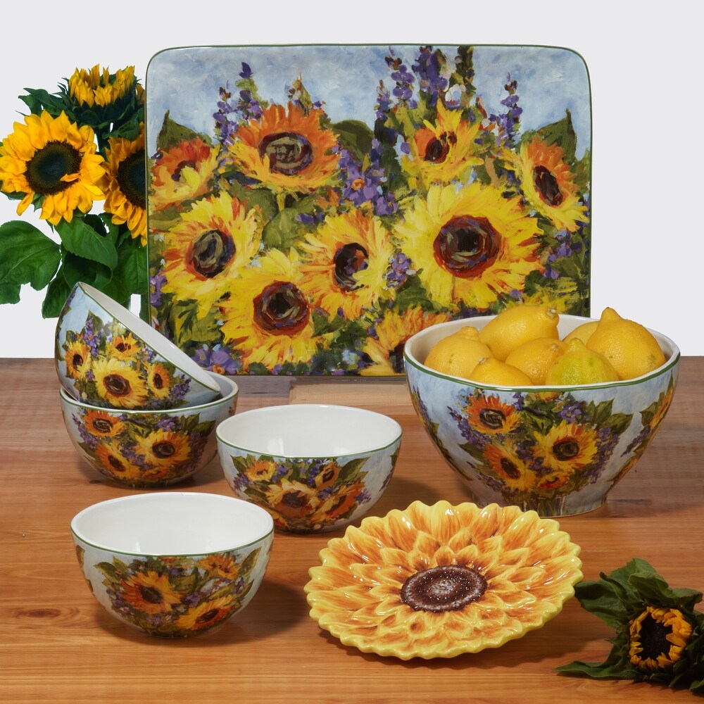 Certified International Sunflower Bouquet Oval Platter 16\