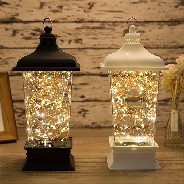 Acrylic Lantern with Copper Wire Fairy Lights，Christmas Decorative Light