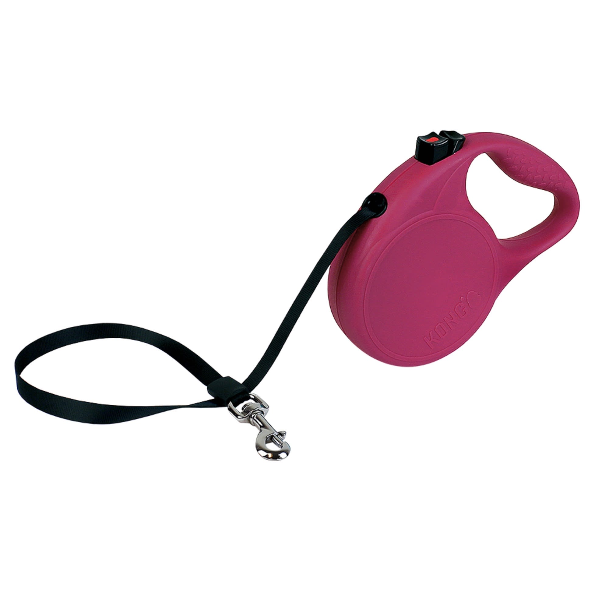 KONG Fuchsia Trail Retractable Dog Leash for Dogs Up To 65 lbs.， 16 ft.