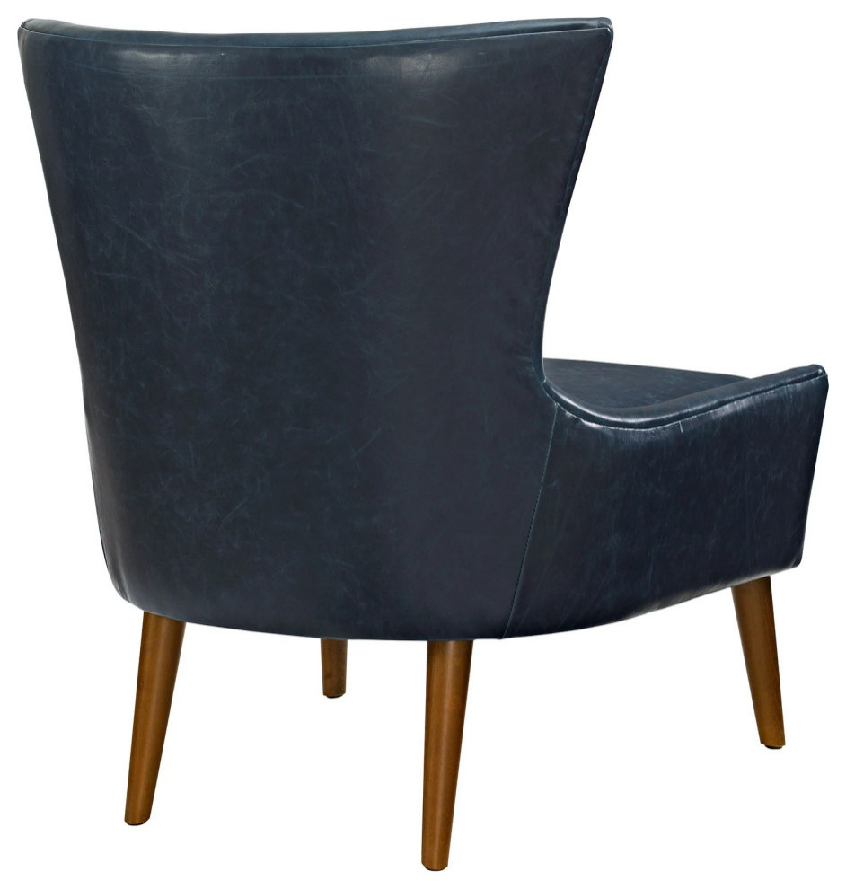 River Navy Upholstered Vinyl Armchair   Midcentury   Armchairs And Accent Chairs   by V.S.D Furniture  Houzz