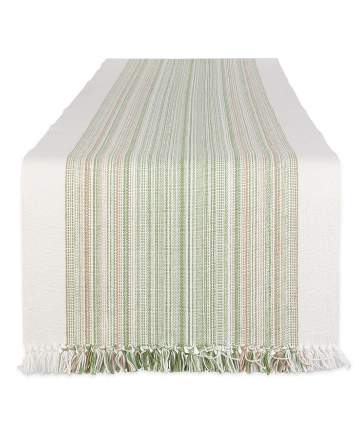 Design Imports Striped Fringed Table Runner 14 x 72