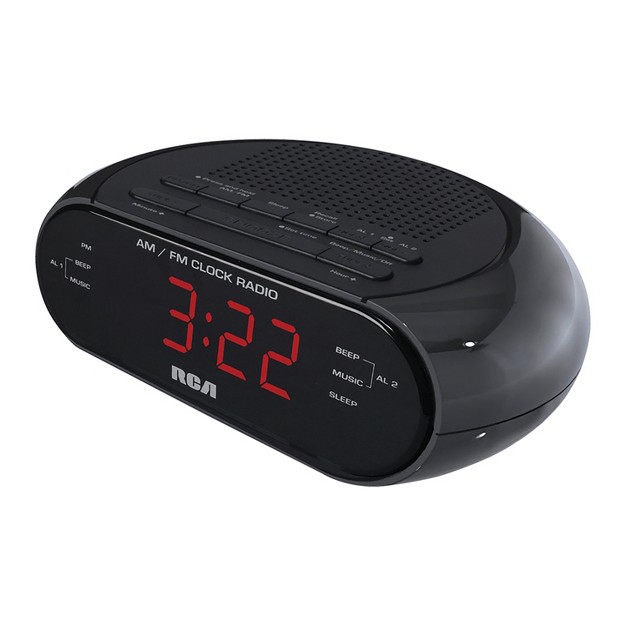 Rca Dual Alarm Clock Radio With Red Led amp Dual Wake